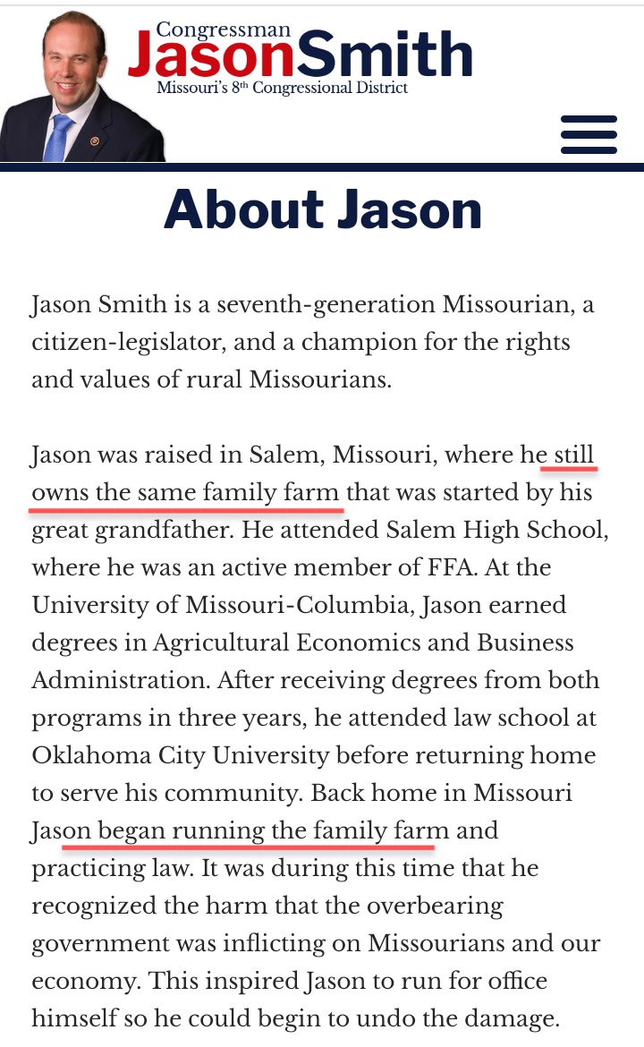 howellcountyMO's tweet photo. @RepJasonSmith Smiths words don't add up!
Location of Smith Family Farm?
Location of Smith Ranch?
Claims he still owns the Family Farm!
Father = Mechanic and Preacher
Mother = factory worker, Nurse, & Breeder
#VoteJasonSmithOUT #Missouri https://t.co/oGvQIr0wwd