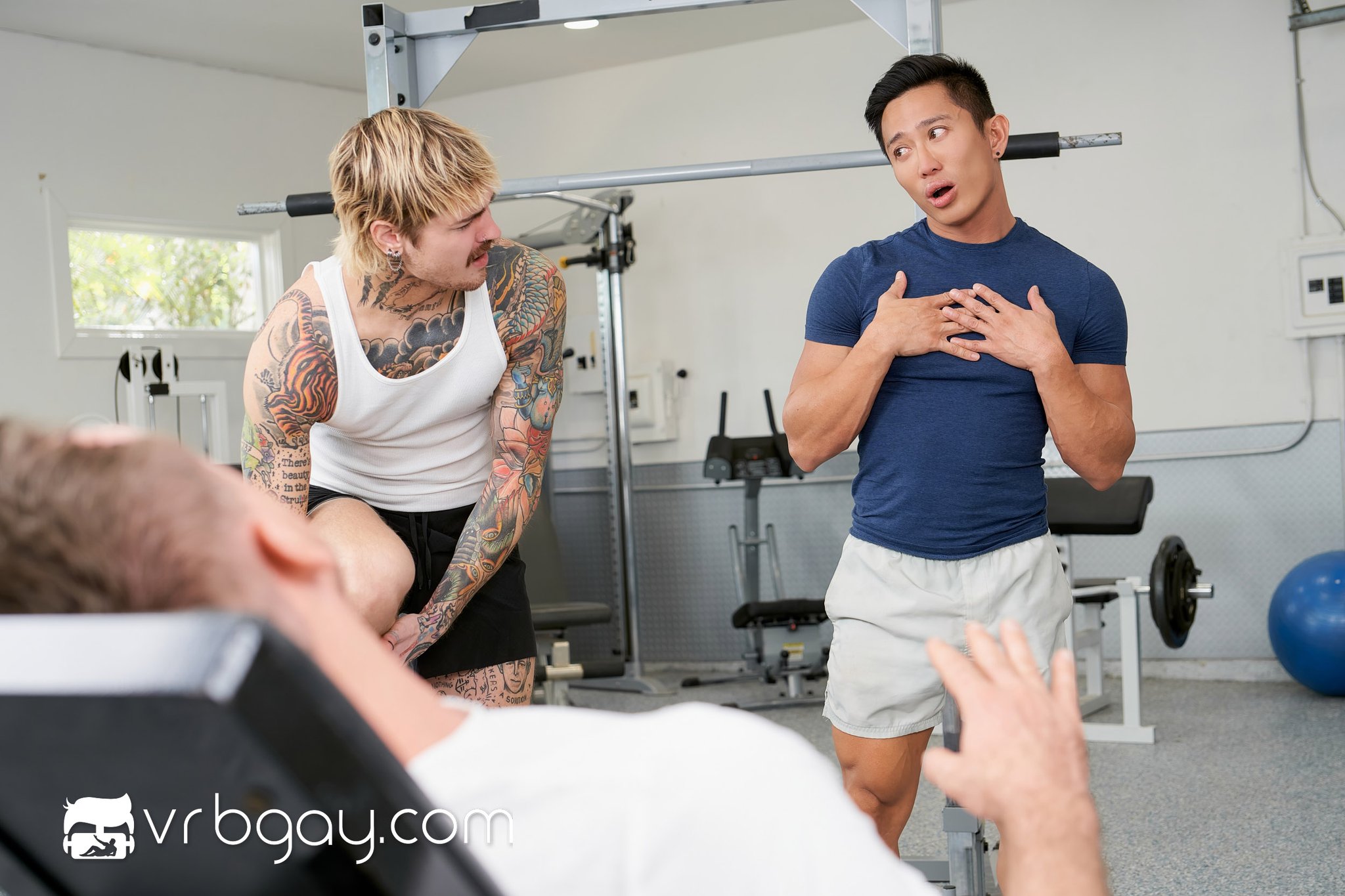1 pic. Hot @JkabEthanDale looking so sexy in our new 8K VR Scene "Famous Actor In The Gym"! Come and