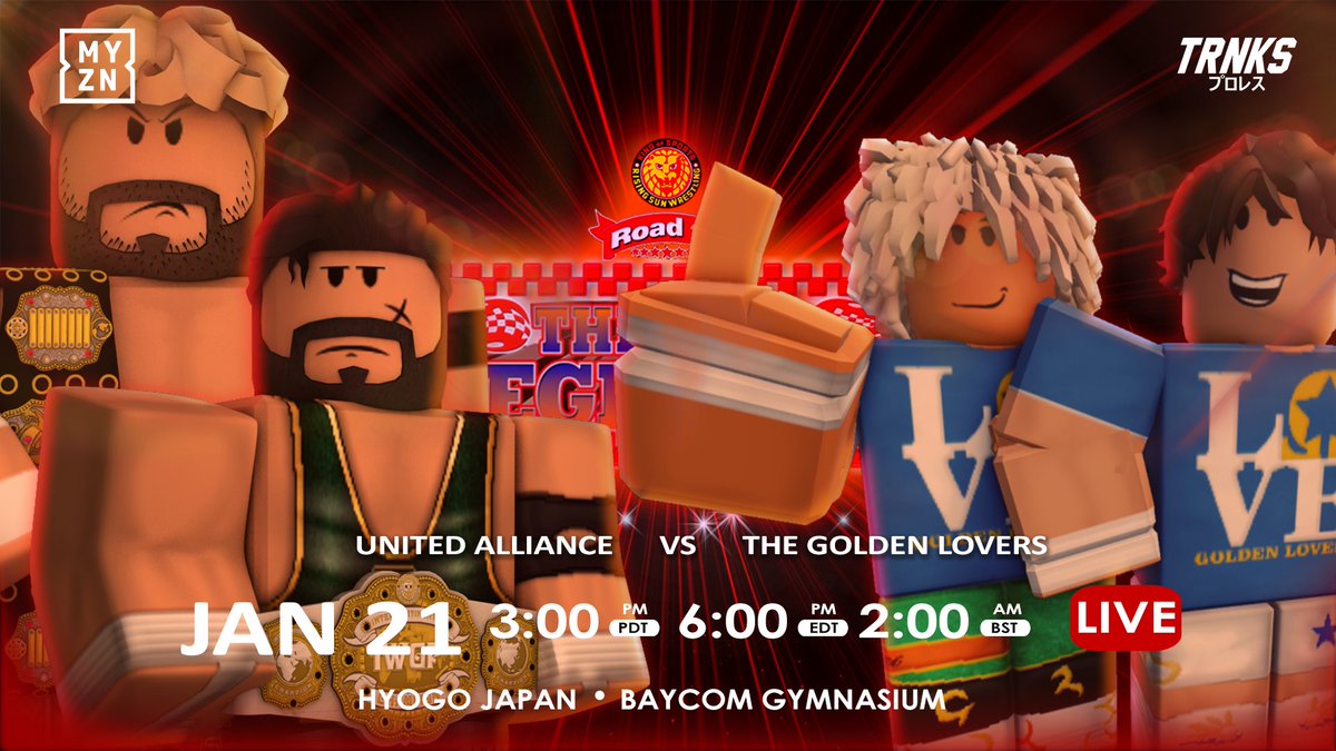 RSWNation's tweet photo. ROAD TO THE NEW BEGINNING: The Golden lovers #crado #anti Go face to face against UNITED ALLIANCE @DodoOspreay THE IWGP WHC and IWGP IC @Codyxvi1 , IN A TAG TEAM MATCH https://t.co/lcQJqa7wn5