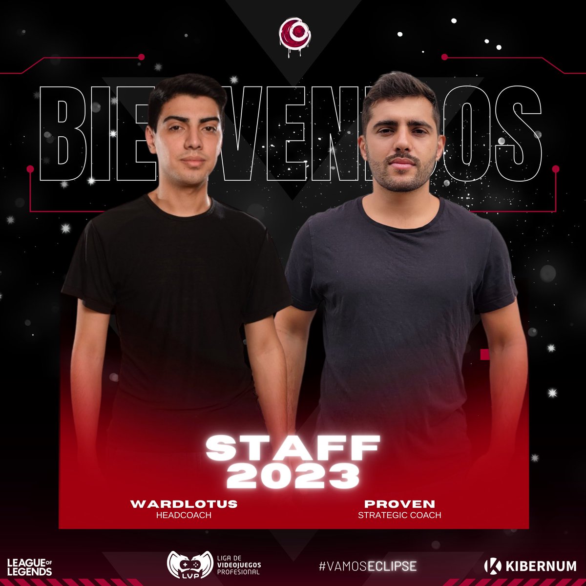 Nuestro equipo tecnico esta compuesta por Victor “Wardlotus” <a href="/Victor_WL1/">Victor WL</a> y Mateo “Proven” <a href="/ProvenLol/">Proven</a> quienes acompañados de Agustin  “Schi” <a href="/Agus_Schi/">Agustin Schilliro</a> y Brenda “Brem” @brenmbarrionuevo. Junto a <a href="/kibernum/">kibernum</a> este 2023 <a href="/lvpchile/">LVP Chile</a> #GoEclipse #LHBurgerKing