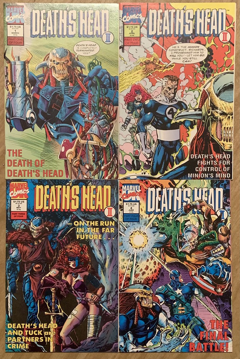 comicfoil's tweet image. So @GavHigginbotham was talking up Marvel UK recently (Motormouth specifically) so while I look for the remaining two issues of Marvel Knights I need to continue my Shang Chi read, I thought I would revisit the Death’s Head II mini by @VincentAbnett and @LiamRSharp