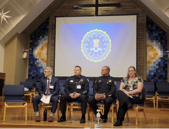 FCPolice's tweet photo. Last night we met with leaders and members of the community regarding protecting houses of worship. If you ever want to discuss ways to make your home or business safer, we are happy to discuss. Just one more way we are working to make Fort Collins the safest city in America. https://t.co/sz63YcgVxZ