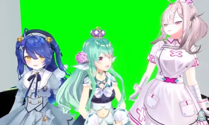 フィナーナとあまみゃがかなり小さいからすこやがいつも以上にでかくみえる  #Finana3D 