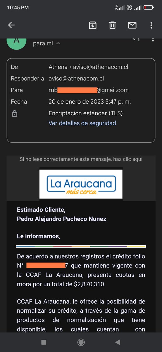 Nyngel's tweet photo. Sres @cajalaaraucana su sistema de cobros me contacta a traves de mi mail a una persona de apellido pacheco... Como eliminar? https://t.co/D1ShrGD1I0