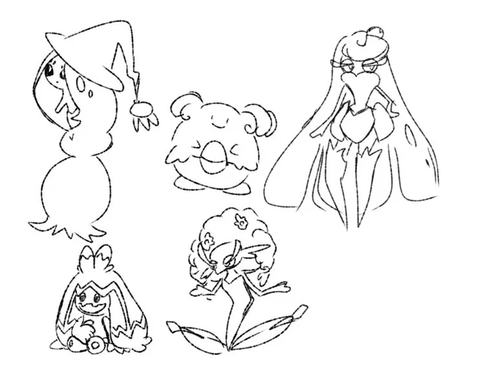 #パルデア2進化メスポケモンうろ覚えチャレンジ
描いたことない子が1種類だけいます 