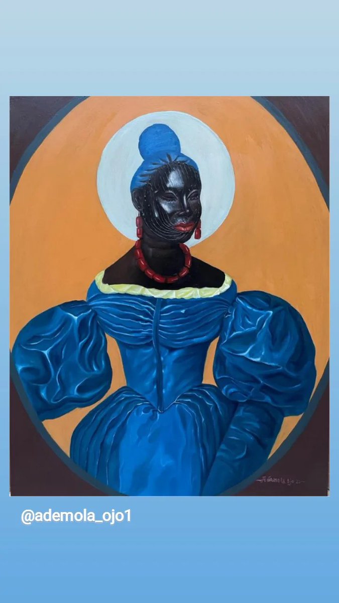 Title: African beauty 
Size: 48x36inches. 
Medium:oil on canvas. 
Year:2022 
#contemporaryafricanart <a href="/african/">kelvin 👳🏿‍♂️</a>.arty #africart11 #modern #contemporaryart #contemporary   #nfts #modernart
