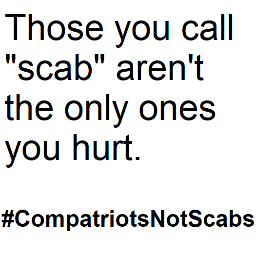 #BlackLivesMatter #CompatriotsNotScabs #StopAsianHate #SitTogether #StandTogether #RiseTogether #UnionStrong #FairDeal #CollectiveVoice