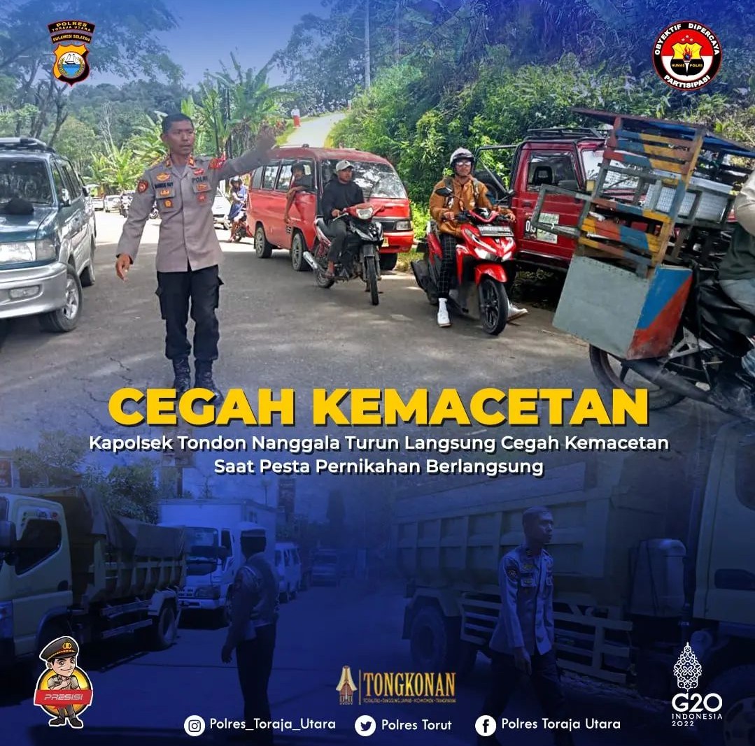 PolresToraja's tweet photo. Kapolsek Tondon Nanggala Cegah Kemacetan Saat Pesta Pernikahan Berlangsung.

#PolisiPenolongPresisi

@DivHumas_Polri https://t.co/S5a5ntpZ9L