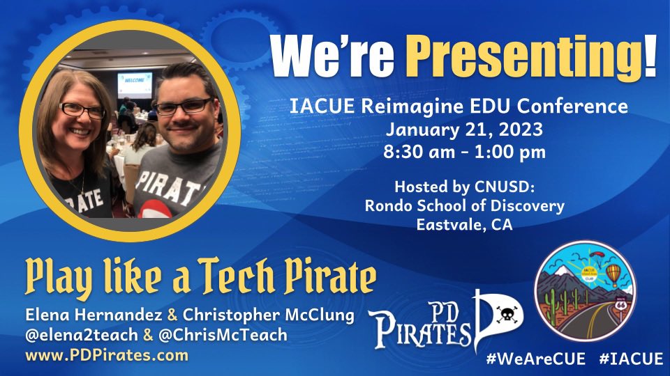 The PD Pirates are presenting TOMORROW at @iacue Reimagine EDU! Check out our immersive session “Play Like a Tech Pirate at Rondo School of Discovery. Register here: lnkd.in/g_5MMPGi #WeAreCUE #IACUE