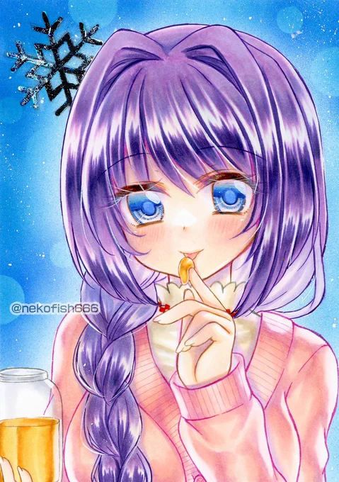 今日の2枚。KANONの名物、秋子ママの謎ジャム!どうしても描きたい#Kanon #水瀬名雪#水瀬秋子 