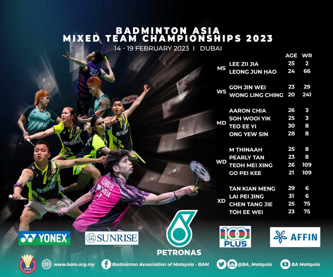 Good luck our wira and wirawati on BAMTC 2023! Lets go Team Malaysia 🇲🇾 .#BadmintonMalaysia #BAMTC2023 #DemiMalaysia #gemilangkanlagi #MalaysiaBoleh