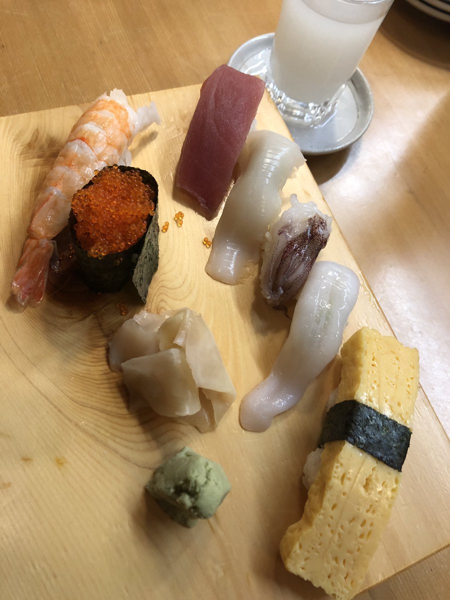 あっ、デザート食べたんだった🍣 にごり酒、シャリ小で〆