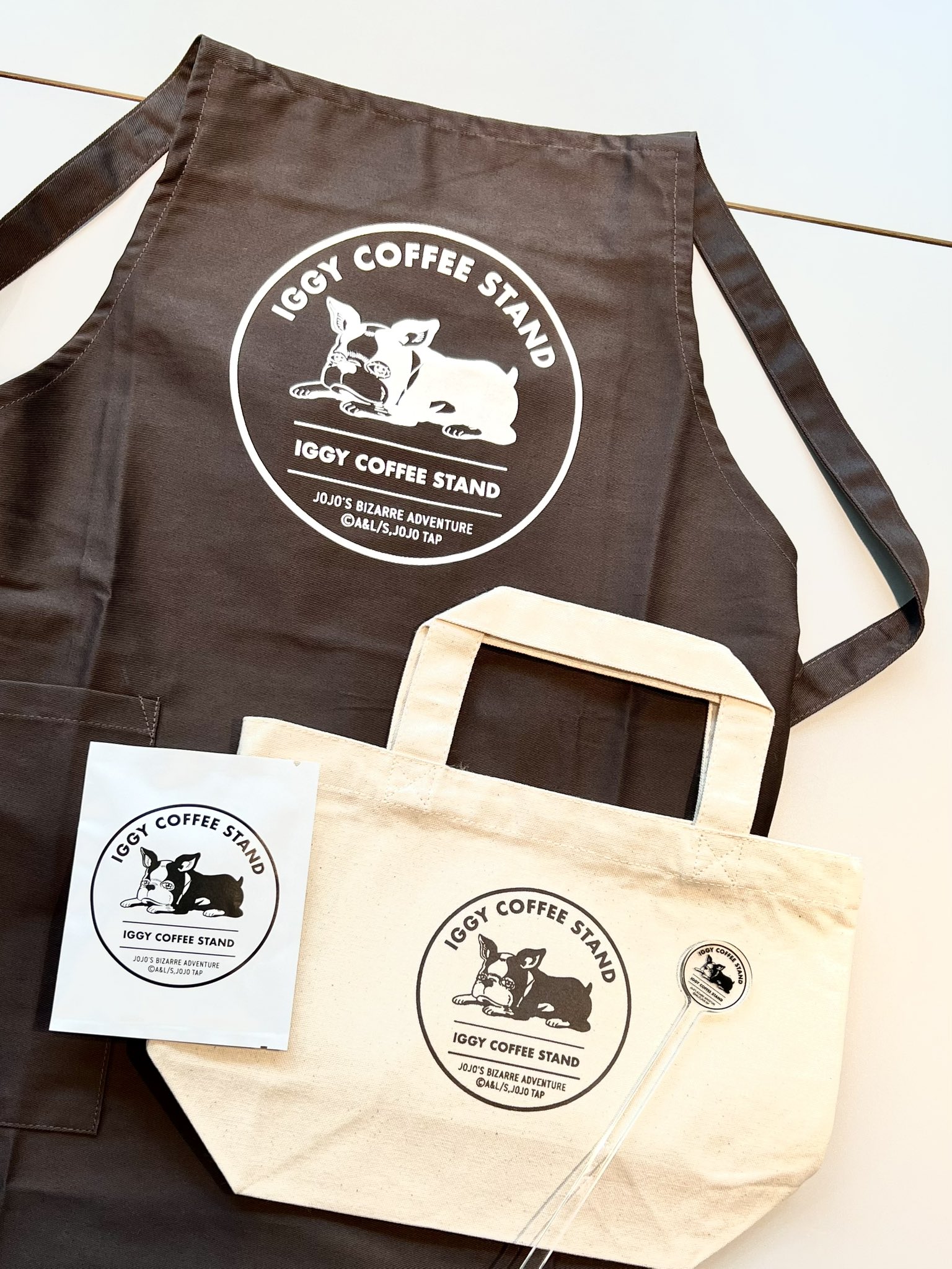 ジョジョの奇妙な冒険 IGGY COFFEE STAND エプロン マドラー