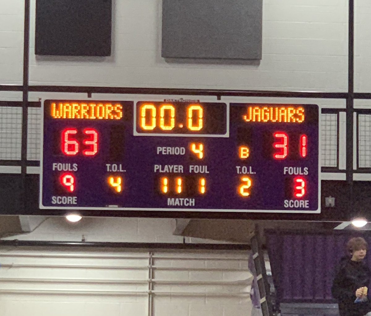 WoodhavenAD's tweet photo. Boys varsity basketball final score. Congratulations warriors. https://t.co/jiD5prgvJR