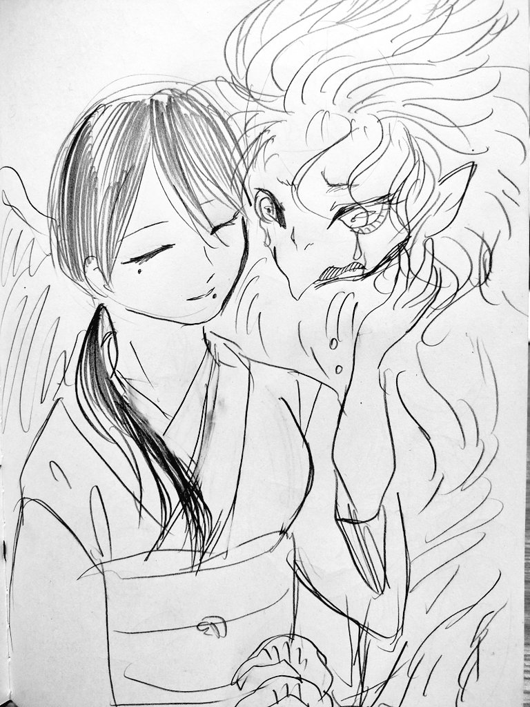 これは昨日描いた以津真天百合 