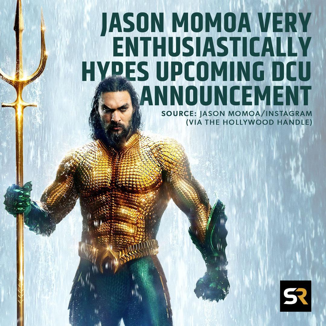 screenrant's tweet photo. Jason Momoa is extremely enthusiastic about the upcoming changes to the DCU! 👀

“I got some really good news. Great news with Warner Bros. Amazing. Wish I could tell you, but here it is. Peter [Safran], I love you. James [Gunn], I love you. David [Zaslvav]… To the future.” https://t.co/dUwxMJIBSi