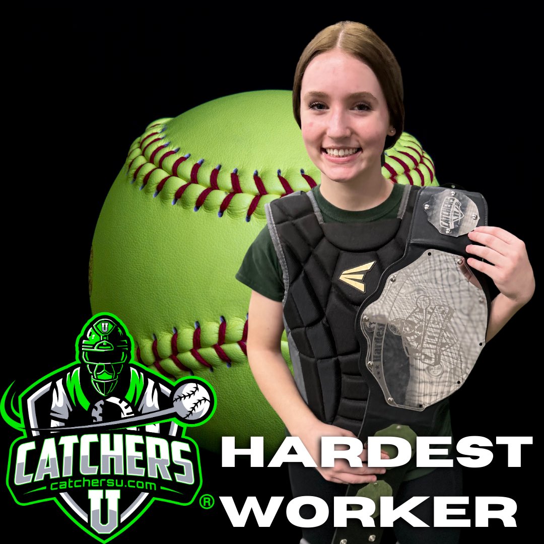 Tonight’s Hardest Worker in our softball class is Alani #catchersu #catcher #softball #softballgirls #softballcatcher