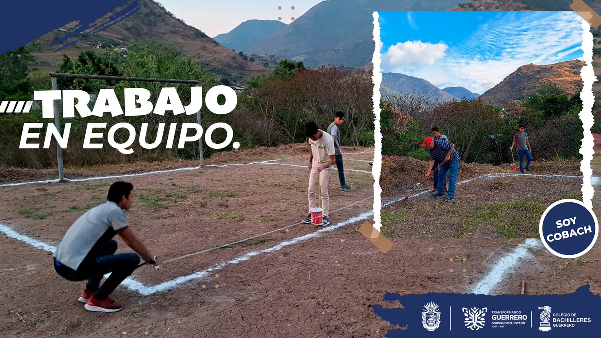 Cobach_Gro's tweet photo. #TrabajoEnEquipo
✅El director del Cobach Yextla Eleuterio Aguilar Adame y alumnos trabajan todas las tardes acondicionando una cancha de fútbol, para impulsar el deporte, fomentar la salud y la sana convivencia.
#ActitudDeCampeones #SoyCobach https://t.co/MHJKPZtD72