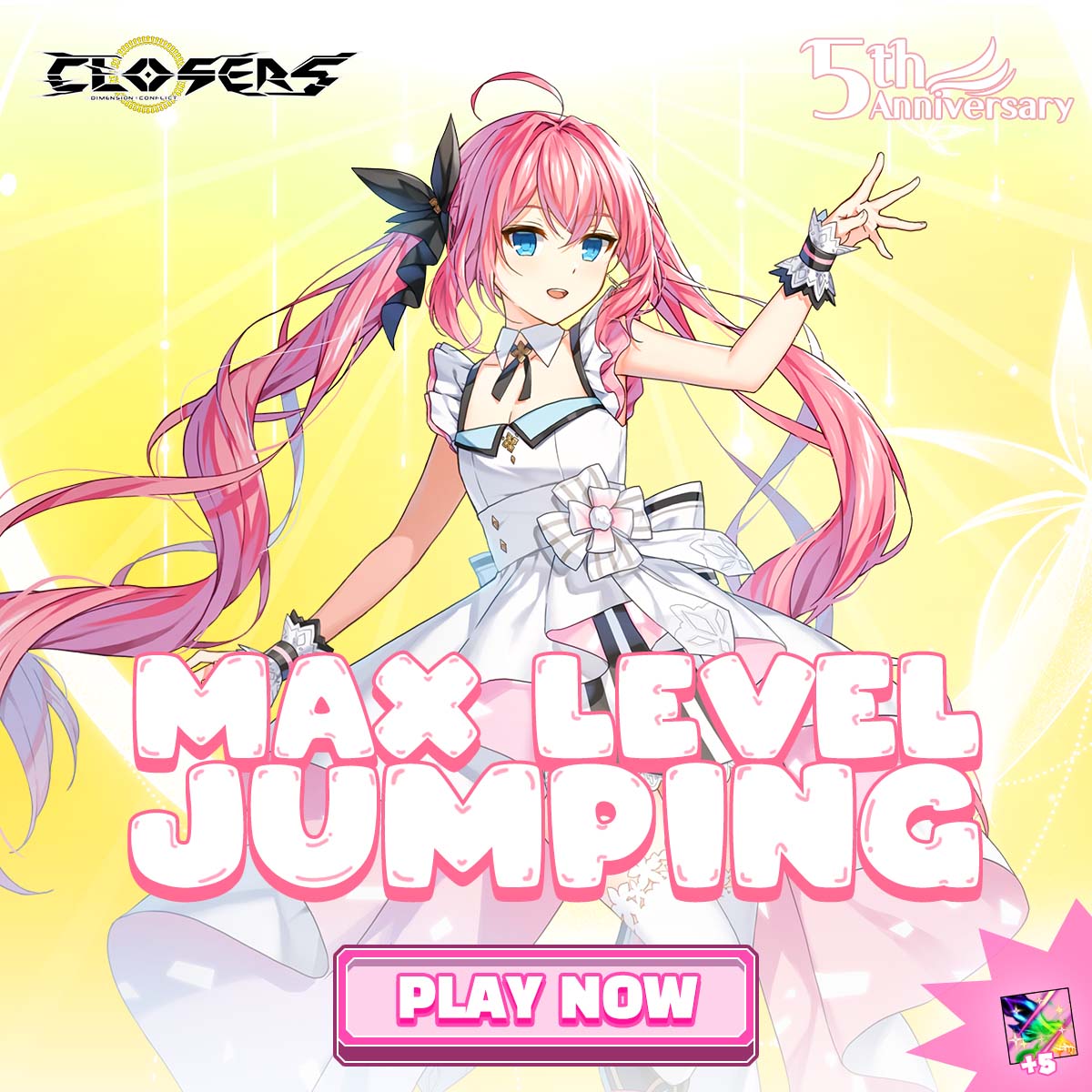 ClosersGame's tweet photo. Party in some of the hardest dungeons as another Jump event begins!
Raise a character to level 90 on January 25 during this fantastic anniversary event!
Here are more exciting events:
https://t.co/sNFxr40blp
#JumpEvent #5thAnniversary #closers #ClosersOnline #naddic https://t.co/vuDqlVEFUE