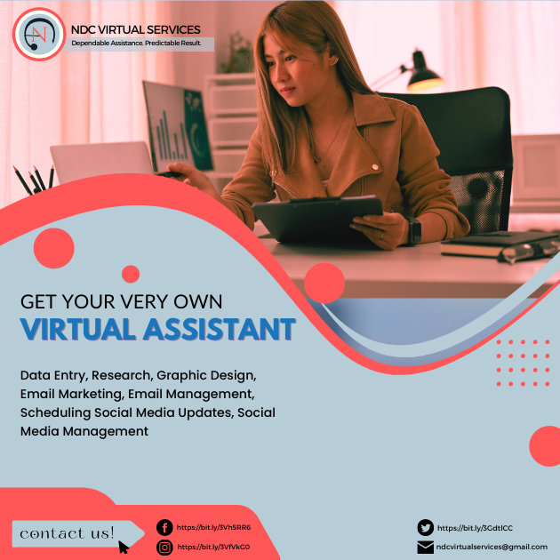 ndcvirtualsvcs's tweet photo. Do you need a virtual assistant ๐งโ๐ปwho is Dependable, Predictable, Stable, Familiar, and Comforting?๐โโ๏ธ Connect with Us!
For more details:
๐ฒ https://t.co/s0Kel5yPND
๐ง ndcvirtualservices@gmail.com
#dependableva #virtualassistance #ndcvirtualsvcs #hireme #Trust https://t.co/PlwyEbi9XD