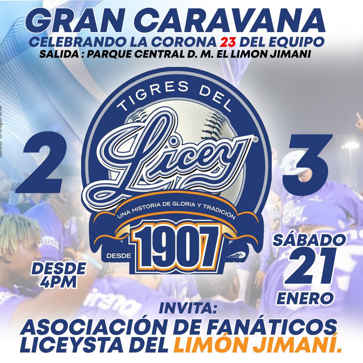 Mañana gran caravana Azul 4:00pm Distrito El Limón Jimani Prov. Ind. <a href="/TigresdelLicey/">Tigres del Licey</a>, <a href="/JLMontilla/">José Luis Montilla</a>, <a href="/fjravelo63/">Fernan Ravelo Jana</a>, <a href="/Elreydelaradio/">FRANKLIN MIRABAL</a>, <a href="/AbriendoJuego/">Abriendo El Juego 🏀⚾️🏈🎾</a>, <a href="/ideltv/">ildefonso Urena</a>, <a href="/chisperocarmona/">Bienvenido Carmona</a>, <a href="/bienvenidorv/">Bienvenido Rojas</a>, <a href="/tommy/">Tommy</a>