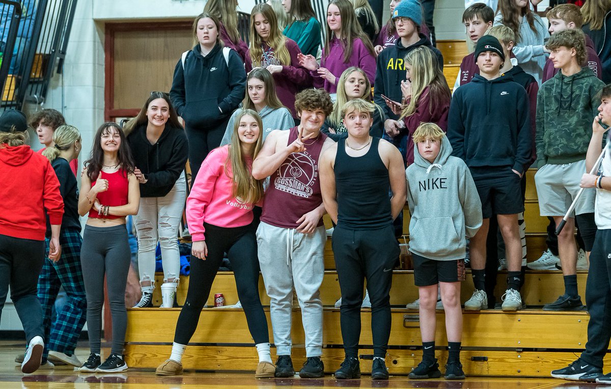 Action in the Wellington student section tonight supporting the Dukes against Oberlin. <a href="/BremkePaige/">Paige Bremke</a> <a href="/Gabriella_M2024/">Gabriella Miller</a> <a href="/imgwenyth/">imgwenyth</a>
