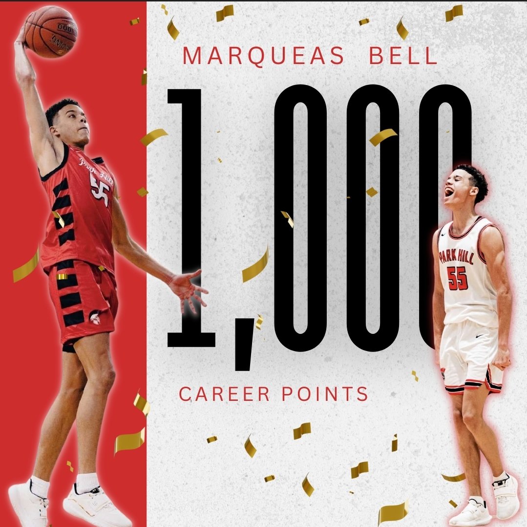 PHBallCoach's tweet photo. Congrats to Marqueas Bell for joining the 1,000 point club tonight. He is only the 5th player in Park Hill history to eclipse that mark. @MarqueasB @MetroSports_KC @810varsity @KCHS_Hoops https://t.co/kVb2qKTBoY