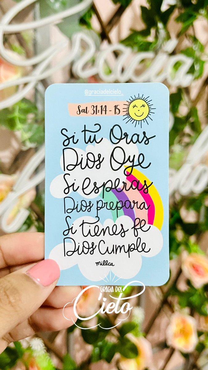 GraciadelCielo_'s tweet photo. Dios siempre cumple, en su tiempo llegará todo lo bendecido para ti. Confía y espera✨❤️‍🩹🙏🏽 https://t.co/84nqYdNPjt