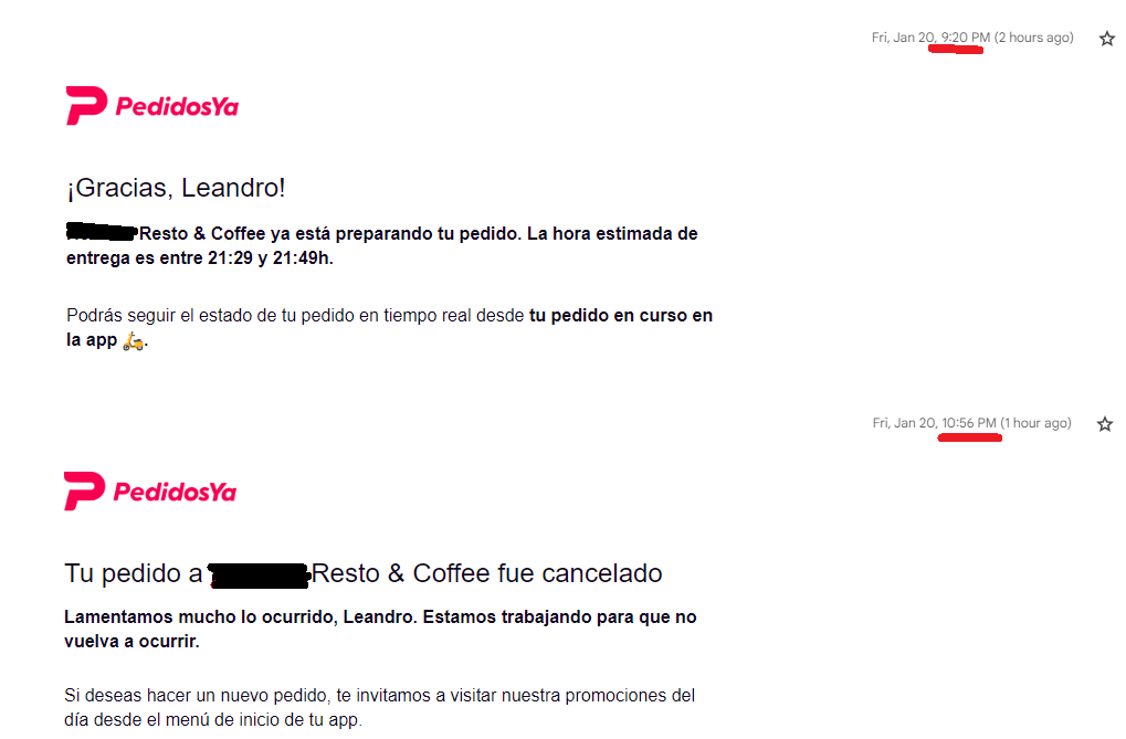LeanYaEstaUsado's tweet photo. @pedidosya Dos pedidos diferentes en dos comercios diferentes porque me cansé de que me boludeen corriendo la hora de entrega. En ambos pedidos me dieron una entrega estimada de media hora. El gobierno de inútiles que tenemos estima mejor que ustedes. https://t.co/5oOB2xiO2N