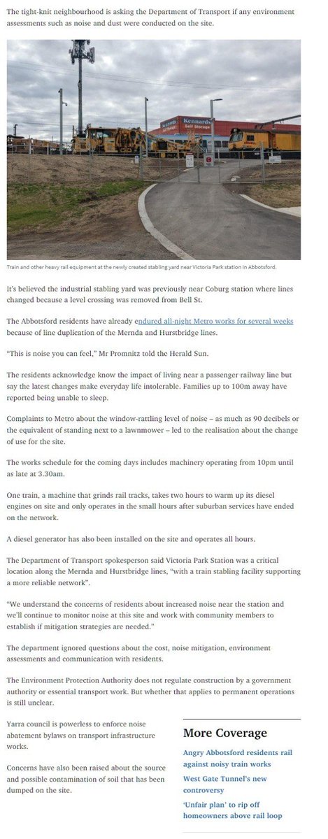 yarraresidents's tweet photo. They claimed they would consult before doing anything more. They didn't after 2 years of residents being told passenger stabling was being built, @metrotrains only came clean under pressure from residents last April. Now they are reinstating the project with no consultation. https://t.co/njr9UXYibo