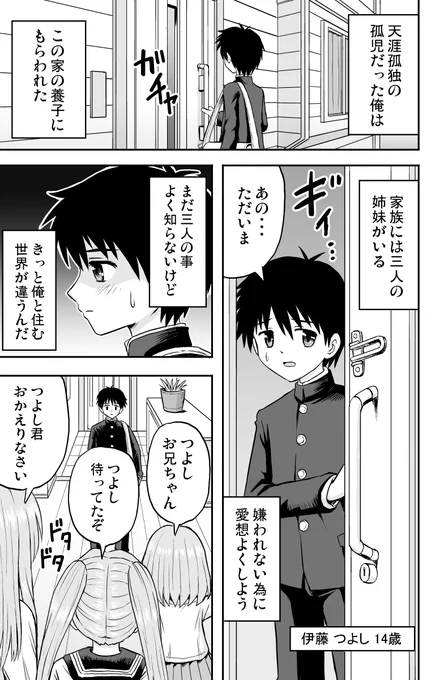 孤独な少年に、三人の義姉と義妹が出来た

#創作漫画 
#漫画が読めるハッシュタグ 