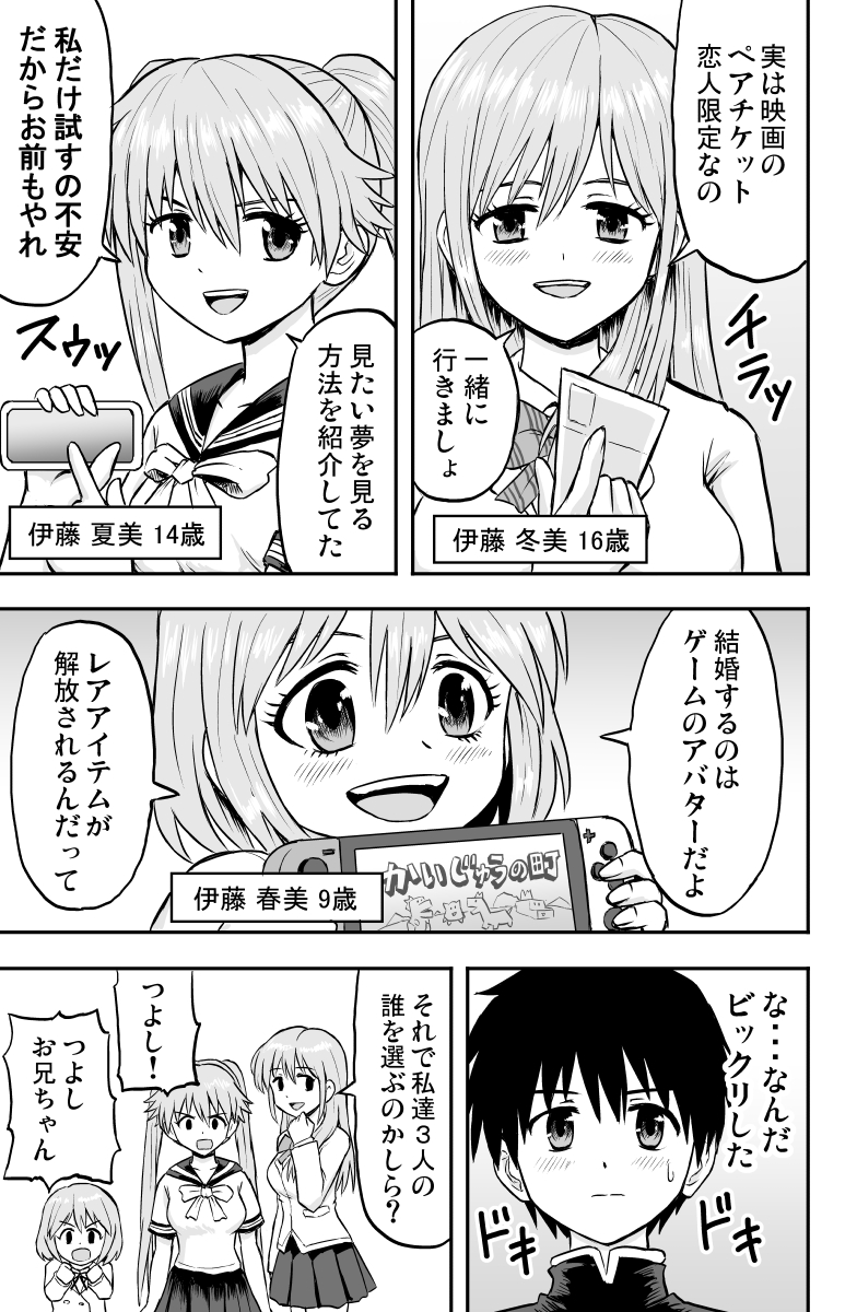 孤独な少年に、三人の義姉と義妹が出来た

#創作漫画 
#漫画が読めるハッシュタグ 