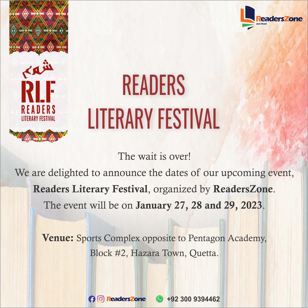 Ladies and gentlemen 🔉 
The wait is over! 

#RLF_2k23
#readerszone
#healthysociety 
#readfree