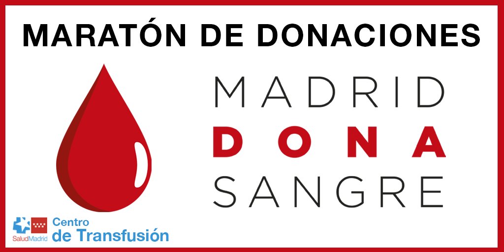 Madridonasangre's tweet image. ➡️Arranca el macromaratón de donación 'Madrid dona sangre. Salva vidas. Dona 'por lo menos' dos veces al año'

🩸 Puntos de donación en 30 hospitales y unidades móviles por @ComunidadMadrid 

✅Jueves dispositivo especial en Real Casa de Correos

 + info; c.madrid/donasangre