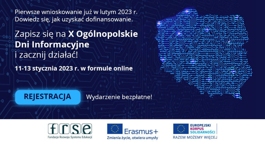 Już w środę ruszają Dni Informacyjne #ErasmusPlus ❗️
To wyjątkowa szansa na rozmowę o możliwościach i korzyściach, jakie dają programy 🇪🇺 w dziedzinie edukacji i szkoleń🧑‍🏫
Zarejestruj się już dziś 👉erasmusplus.org.pl/aktualnosci/og…

Warto uczyć się przez całe życie #EUYearOfSkills 💪