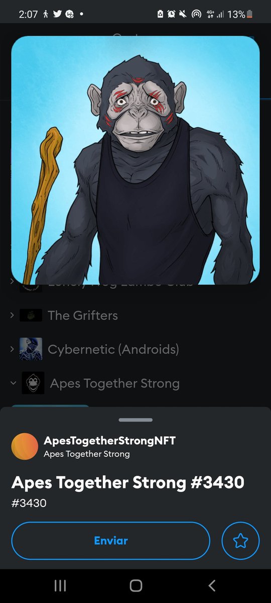 I can not believe it. Finally, after a long time I am the proud owner of an Apes Together Strong NFT <a href="/ATSNFT/">Apes Together Strong NFT</a>. This just blessed my 2023 and my collection. This will go at the entrance of my #NFT museum in the #Metaverse. Which I will open this year. Thank You 💟 Im so happy.