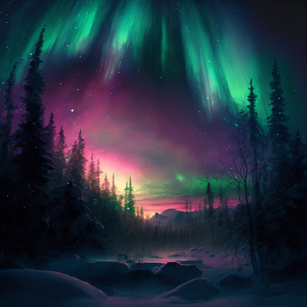 Midjourney Kuzey I��klar� - Aurora tablolar�