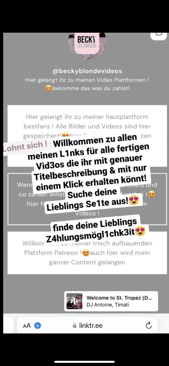 Beckyblondex's tweet photo. Alle meine Links und Riesen Angebot Heute 😊 https://t.co/SDcejKZC0B https://t.co/Th5dUNds6e