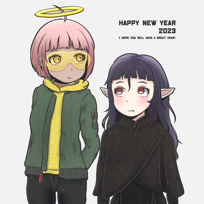 Happy New Year 2023 初夢にラスティさんとルーシィさんが登場したので描きました ( 'ω' ) 