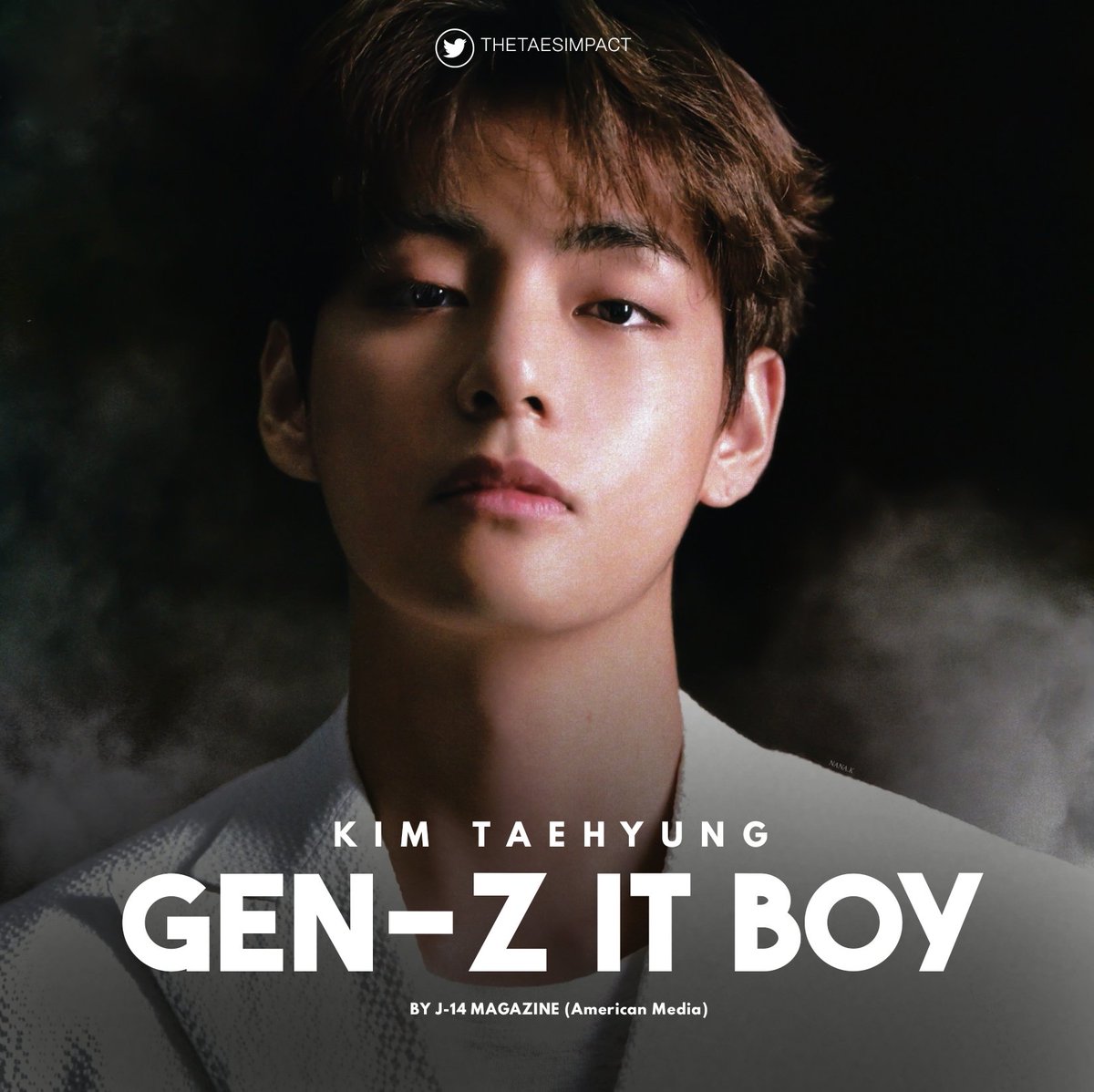 thetaesimpact's tweet photo. Kim Taehyung has been certified as the 𝗚𝗲𝗻𝗲𝗿𝗮𝘁𝗶𝗼𝗻 𝗭 ‘𝗜𝘁 𝗕𝗼𝘆’ along with Conan Gray and other American actor. https://t.co/H3KqftHKSQ