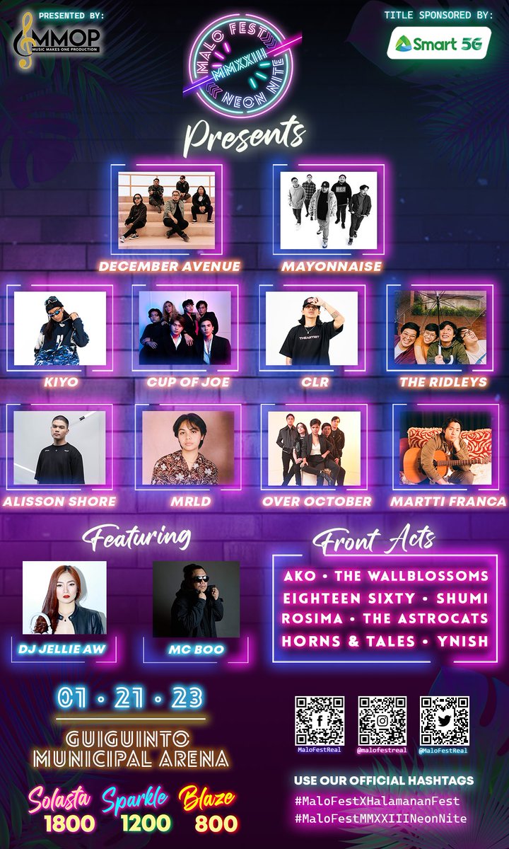 MaloFestReal's tweet photo. PAINT the night, make it GLOW as they come together making Music as One! 🧬
In ONE epic night that surely you don't want to miss, come join and celebrate music with us. 🙌🏻

Arat na sa MALOFET na kantahan at kasiyahan! 🎶

#MaloFestMMXXIIINeonNite
#MaloFestxHalamananFest https://t.co/BM8v54rngg