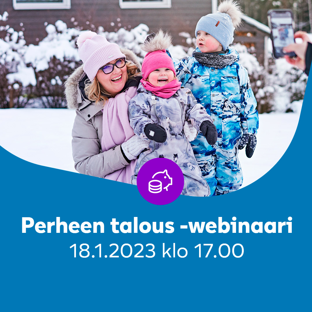 Onko perheesi talous iskunkestävässä kunnossa?

Tervetuloa linjoille keskiviikkona 18.1. klo 17.00!😎 

Lue lisää webinaarista ja ilmoittaudu mukaan⬇️
lyyti.fi/reg/perheental…