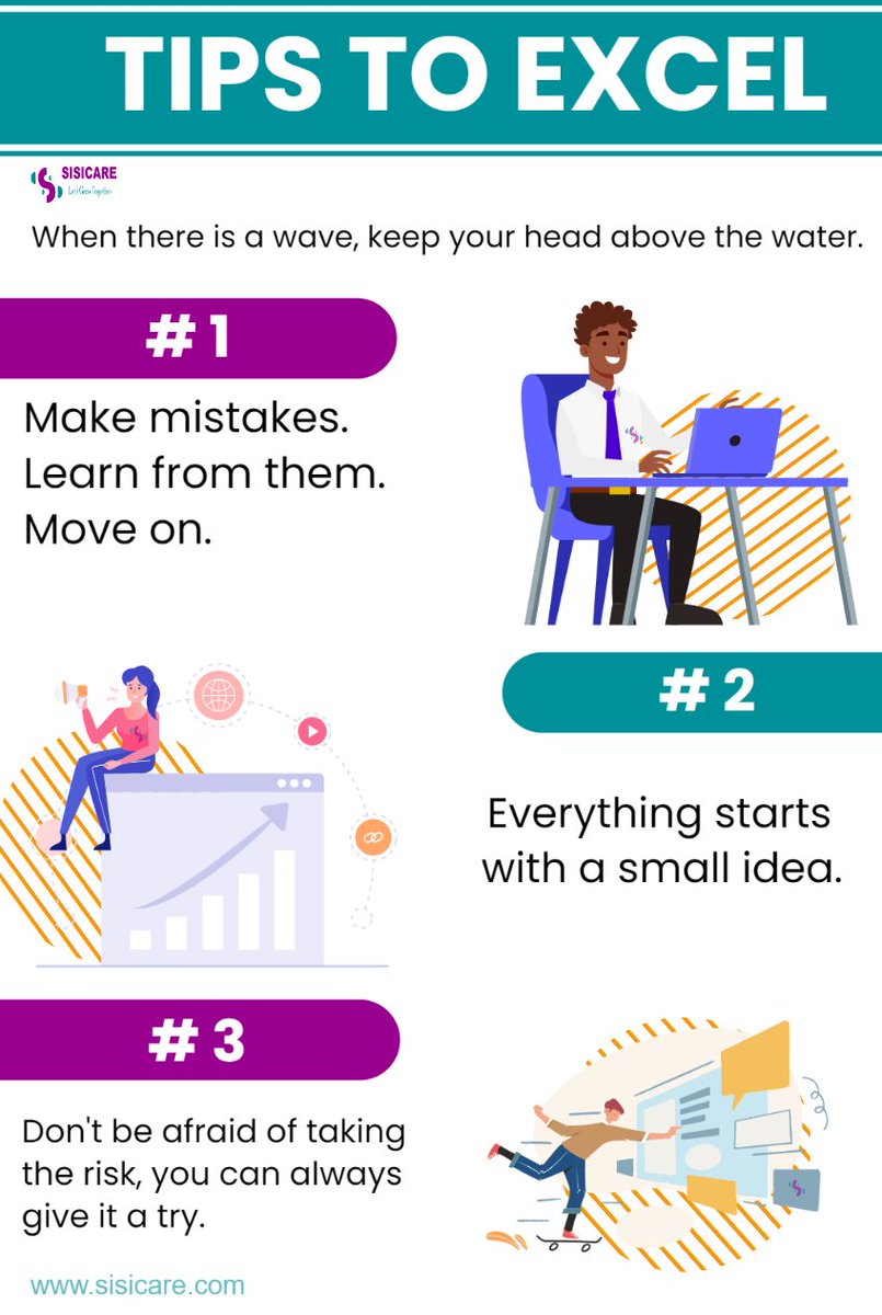 sisicare's tweet image. Tips to Excel
👉 Make mistakes. Learn from them. Move on.🚶
👉 Everything starts with a small idea.🔸
👉 Don&apos;t be afraid of taking the risk, you can always give it a try. 💪

| Eddie Griffin Chuck Norris Kayole Rihanna Joho Milan Dave Chappelle Zidane #sisicare Deputy President |