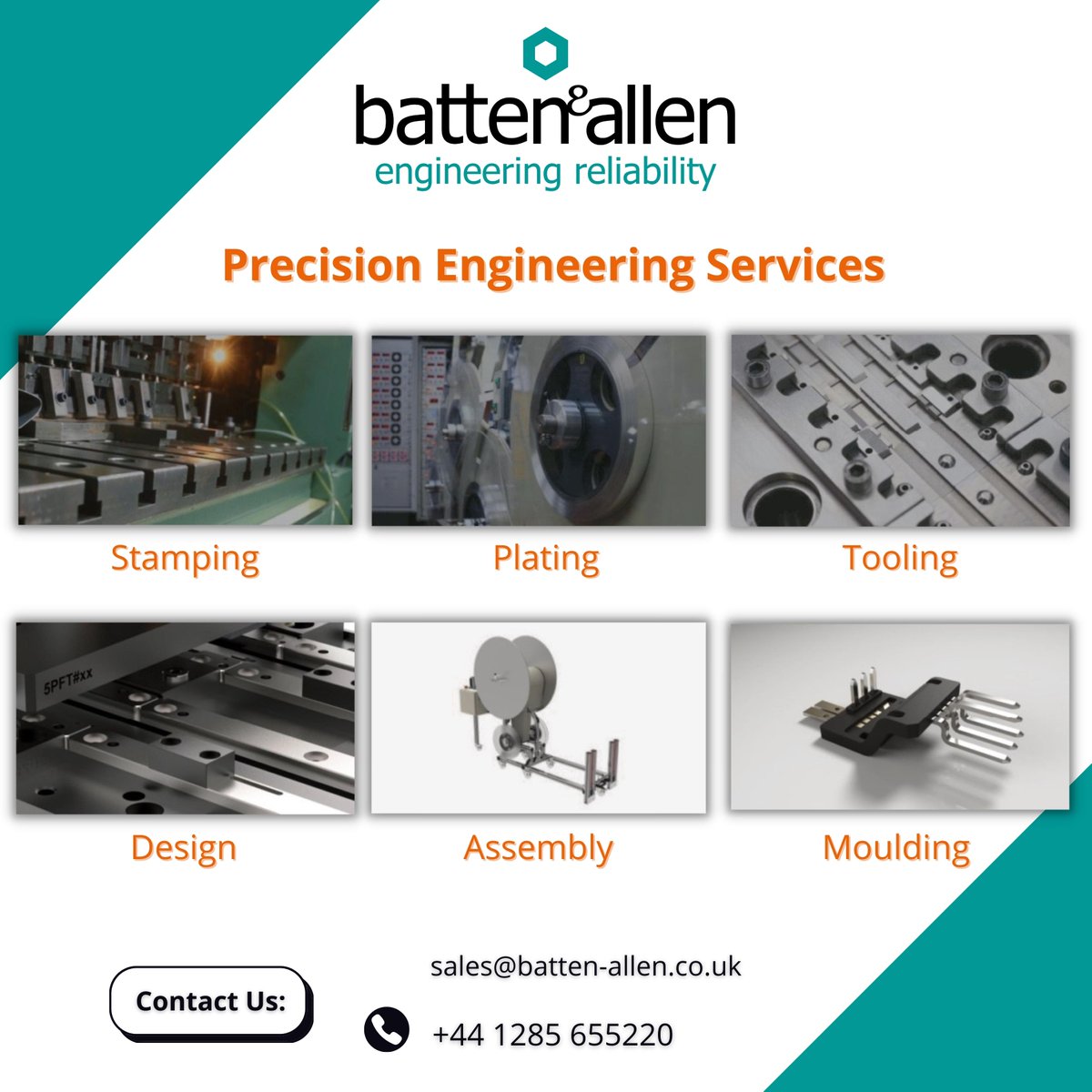BattenPrecision's tweet photo. 🔶We offer #industry #leading #global #precision #engineeringservices, including #metal #stamping, #plating, #tooling, #design, #assembly and #moulding across #diverse #sectors 🔷
Find out more HERE: 🖱️https://t.co/Ux2uUMpaIG
#engineering #reliability #leadframes #connectors https://t.co/zjkD4aBhc7