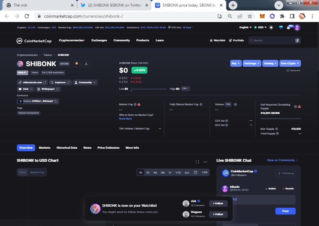 ThuHen021's tweet photo. @SHIBONKSOL @CoinMarketCap AxU2rV6mT5d4B8XireemR3AFHdcHs64v3k8DiCbuUR8t https://t.co/WuNmgM6Sfl