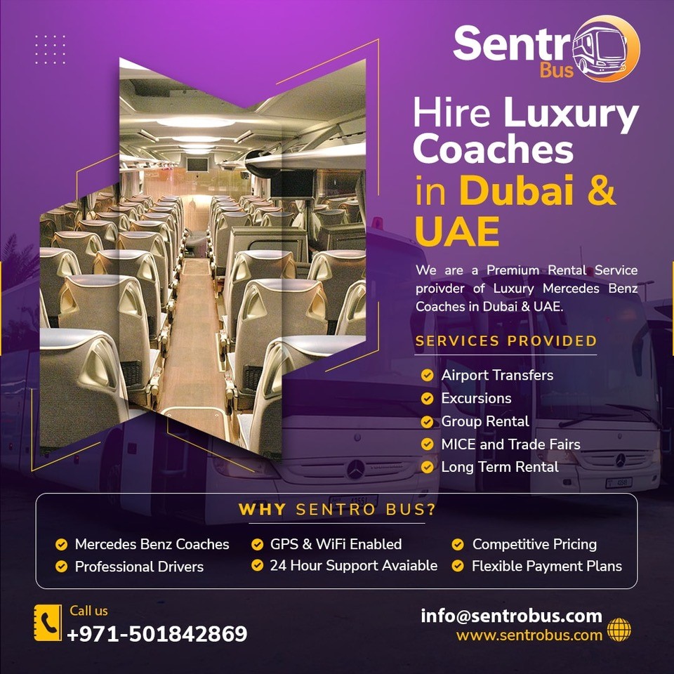 sentrobus's tweet photo. Sentro Bus provides very affordable and high-class vehicles for your comfortable journey. Our flexible transportation packages and options can help address your traveling and commuting needs.
#SentroBus #DubaiTravel #dubaitransport #dubai #dubailife #uae #luxurybus https://t.co/796Dga9Ln2