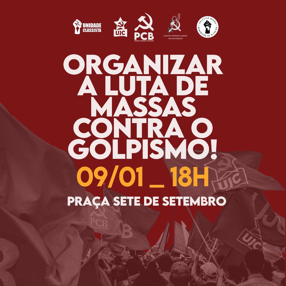 ORGANIZAR A LUTA DE MASSAS CONTRA O GOLPISMO!

Neste 9 de janeiro, às 18 horas, na Praça Sete, teremos ato em defesa das conquistas democráticas e contra o golpismo!

👇🏾