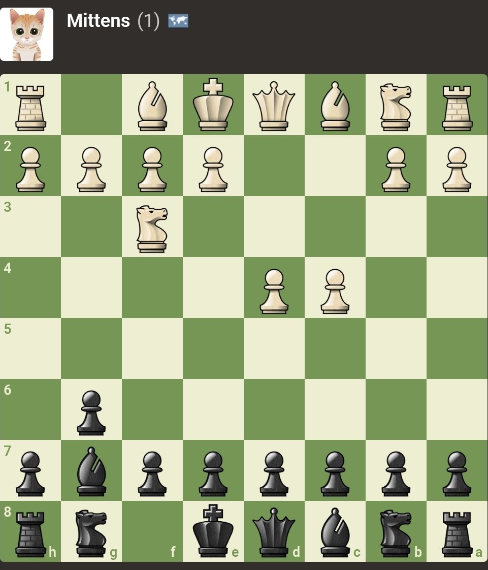 BraveNewtWorld's tweet image. #Mittens playing a Queens Gambit against me but I said no
#chess
#chessbot
#bot