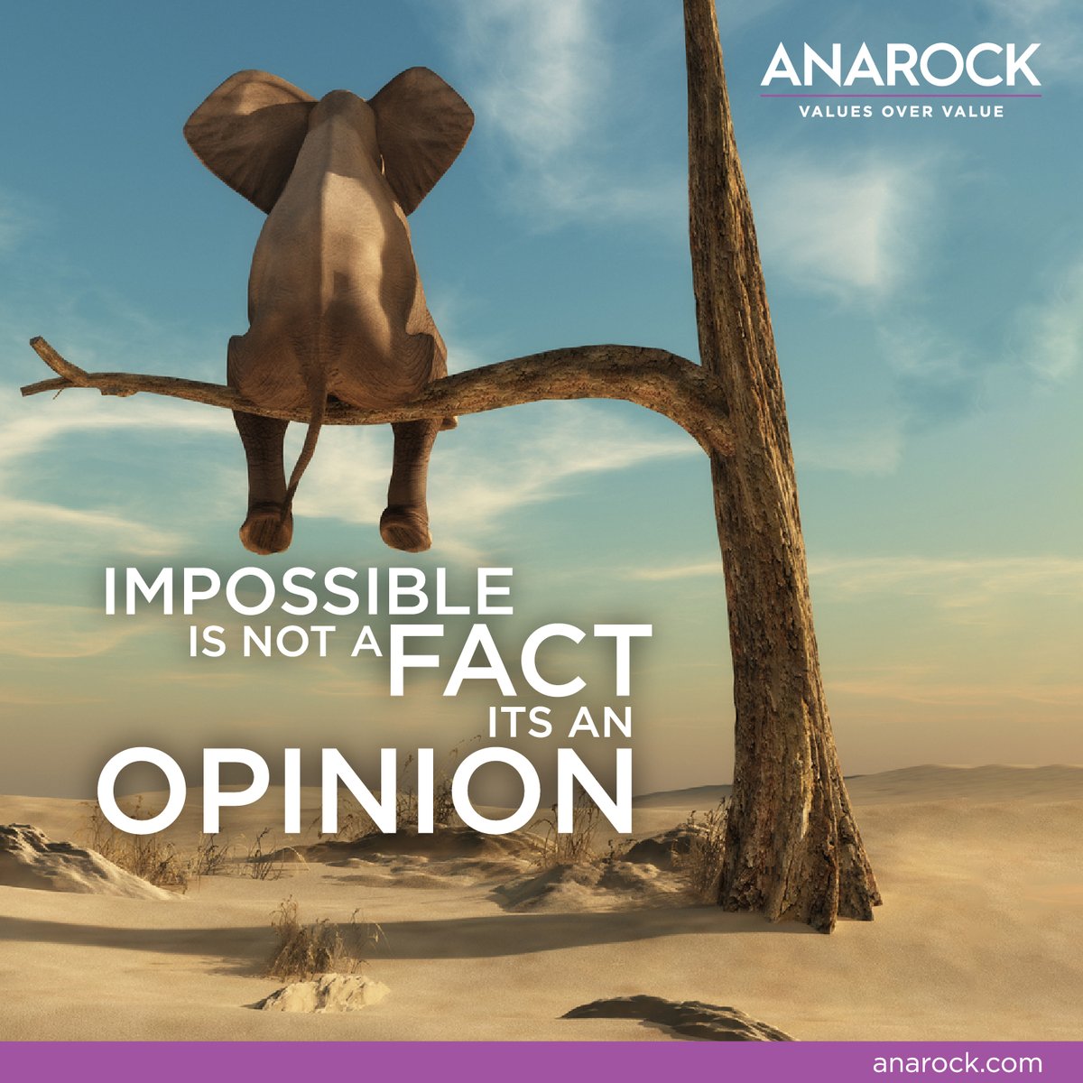 ANAROCK's tweet photo. Don’t wish for it, work for it!
It is possible!
#mondaymotivation #mondaythought #mondayquotes #motivation #anarock #valuesovervalue https://t.co/nMhQQ6onTp