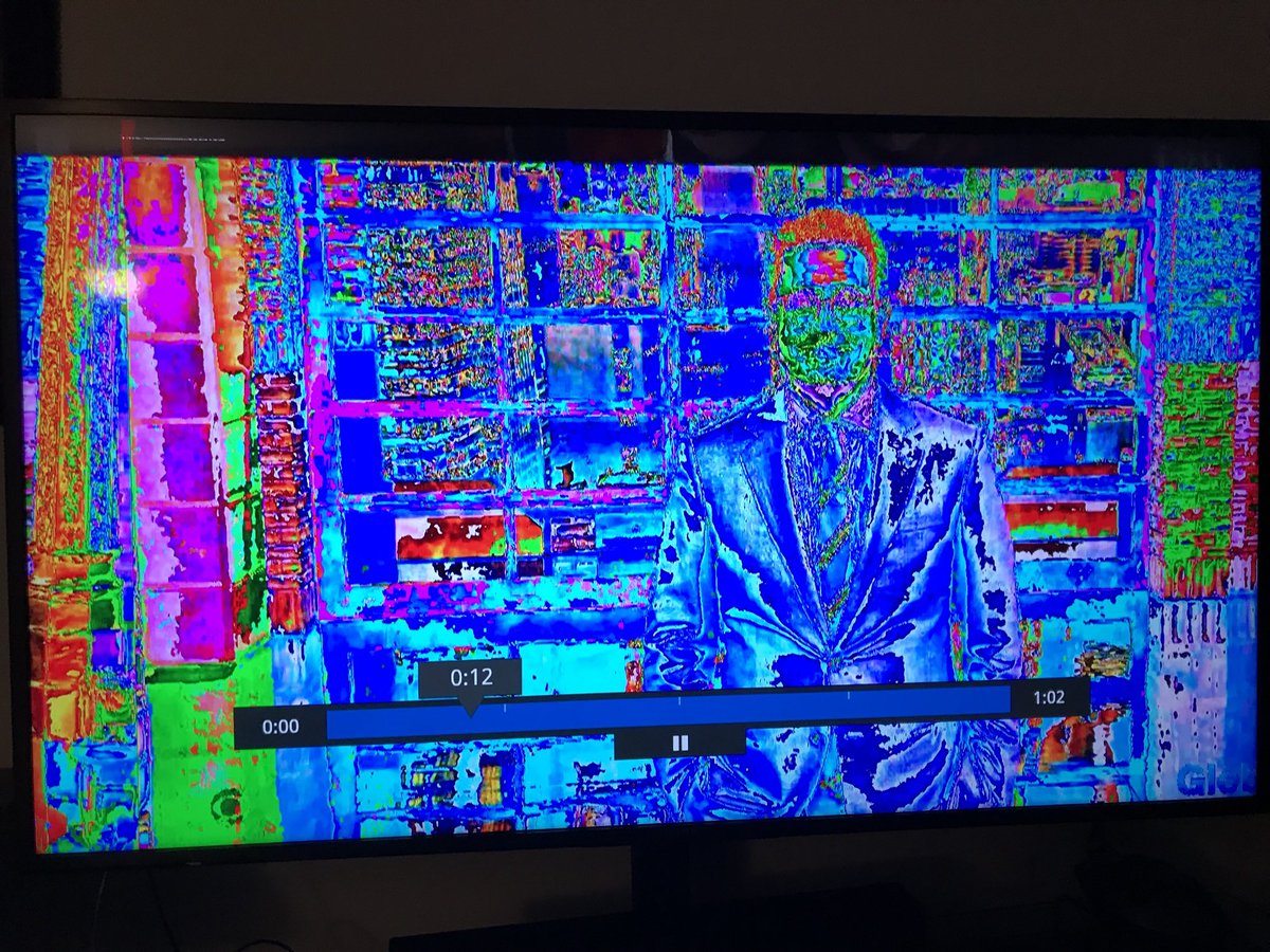 DarwinBedford's tweet image. What’s happening is more TV Interference Art, this time with Stephen Colbert.
#art #TVinterference  #Colbert